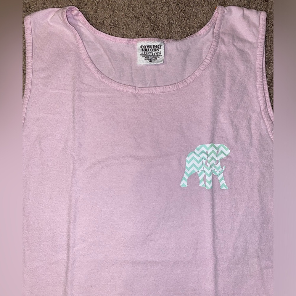 Classic Old School Alabama Crimson Tide Elephant Big AL Logo Pink Tank Top Shirt